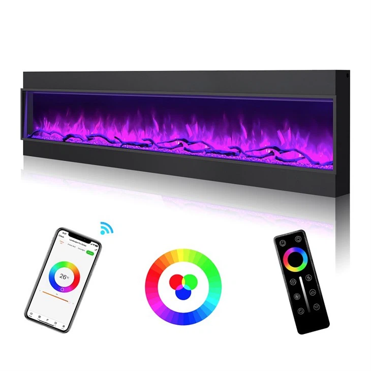 Smart Wi-Fi Built-in Electric Fireplace Slim